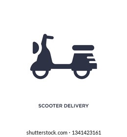 scooter delivery isolated icon. Simple element illustration from delivery and logistics concept. scooter delivery editable logo symbol design on white background. Can be use for web and mobile.