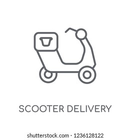 scooter delivery linear icon. Modern outline scooter delivery logo concept on white background from Delivery and logistics collection. Suitable for use on web apps, mobile apps and print media.