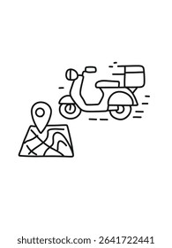 scooter delivery with map,  courier map tracking