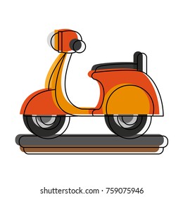Scooter delivery motorcycle icon vector illustration graphic design