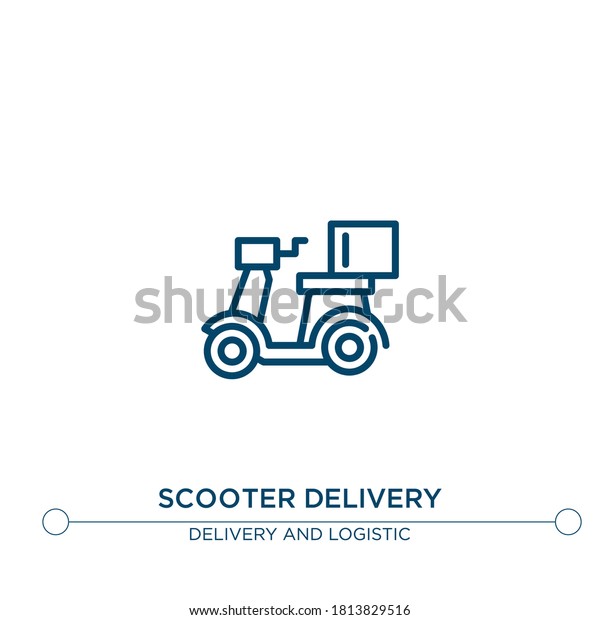 scooter delivery outline vector\
icon. simple element illustration. scooter delivery outline icon\
from editable delivery concept. can be used for web and\
mobile\
