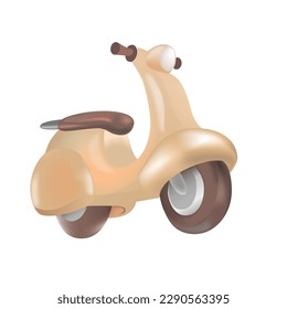 Scooter and delivery packages. Online delivery 3d render realistic vector icon