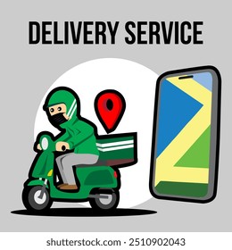 scooter delivery service vector illustration