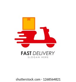 scooter delivery services logo design. courier logo design template icon vector