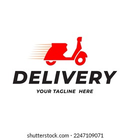 scooter delivery silhouette, logo template