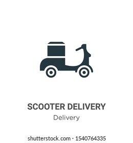 Scooter delivery vector icon on white background. Flat vector scooter delivery icon symbol sign from modern delivery collection for mobile concept and web apps design.