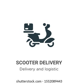 Scooter delivery vector icon on white background. Flat vector scooter delivery icon symbol sign from modern delivery and logistics collection for mobile concept and web apps design.