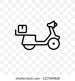 scooter delivery vector linear icon isolated on transparent background, scooter delivery transparency concept can be used for web and mobile