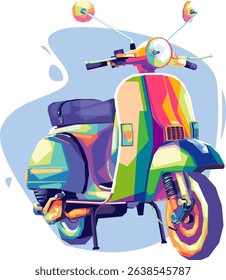 scooter design in wpap art suitable for scooter motorcycle lovers