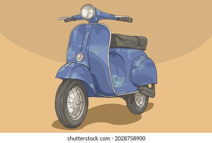 Scooter detailed vector art. Connoisseur of memories