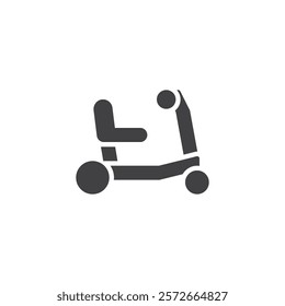 Scooter for disabled user vector icon. filled flat sign for mobile concept and web design. Mobility Scooter glyph icon. Symbol, logo illustration. Vector graphics