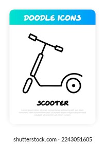 Scooter doodle icon. Eco-friendle transport. Vector illustration.