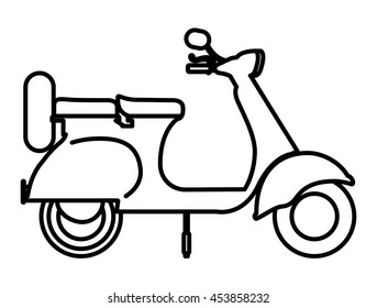scooter drawing isolated icon design, vector illustration  graphic 