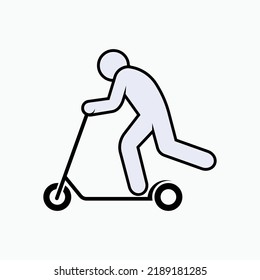 Scooter Drive Icon. Simple Means of Transportation Symbol - Vector.