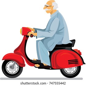 scooter drive old man