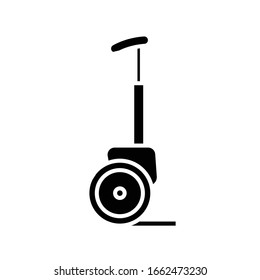Scooter driving black icon, concept illustration, vector flat symbol, glyph sign.