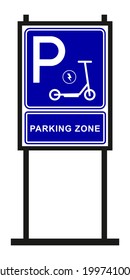 Movilidad y transporte ecológicos de Scooter. Etiqueta de advertencia de Scooter. Vector.