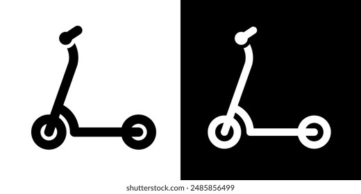 Scooter or electric scooter icon. A street vehicle for moving around the city. Traveling and riding an electric scooter is prohibited. Personal mobility device. Speed ​​or route attribute.