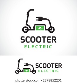 scooter electric logo design template