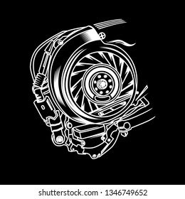 scooter engine vector