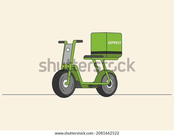 scooter\
express delivery illustration design, flat\
design