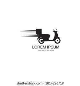 
Scooter fast delivery logo design. courier logo design template icon vector