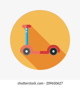 scooter flat icon with long shadow