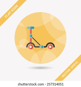 scooter flat icon with long shadow