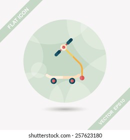 scooter flat icon with long shadow