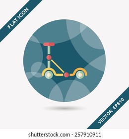 scooter flat icon with long shadow