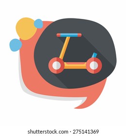 scooter flat icon with long shadow