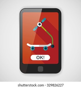 scooter flat icon with long shadow