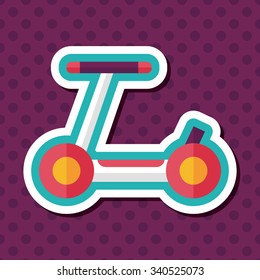 scooter flat icon with long shadow