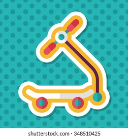 scooter flat icon with long shadow