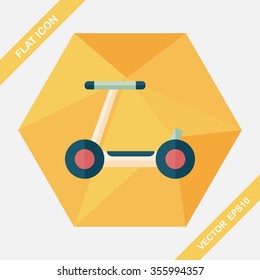 scooter flat icon with long shadow