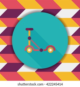 scooter flat icon with long shadow
