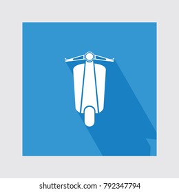 scooter flat icon with long shadow