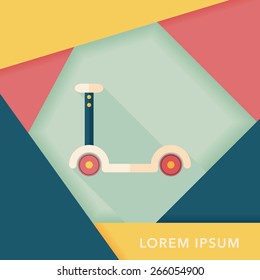 scooter flat icon with long shadow,eps10