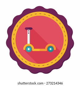 scooter flat icon with long shadow,eps10