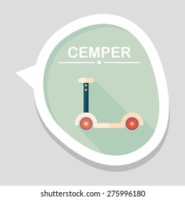 scooter flat icon with long shadow,eps10