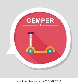 scooter flat icon with long shadow,eps10