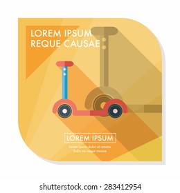 scooter flat icon with long shadow,eps10