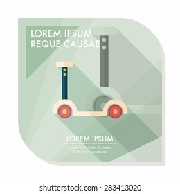 scooter flat icon with long shadow,eps10