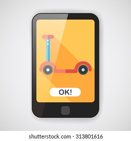 scooter flat icon with long shadow,eps10