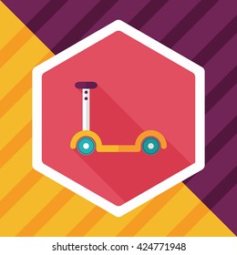 scooter flat icon with long shadow,eps10