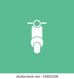 Scooter Flat Icon On Green Background