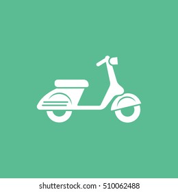Scooter Flat Icon On Green Background