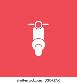 Scooter Flat Icon On Red Background
