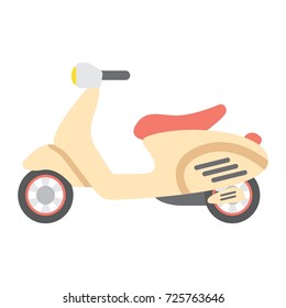 Scooter flat icon, transport and vehicle, motorcycle sign vector graphics, a colorful solid pattern on a white background, eps 10.