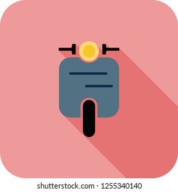 Scooter Flat multi color long shadow icon.